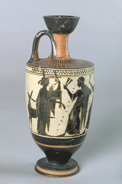 Attic black-figure lekythos depicting Apollo and his Muses by Greek